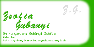 zsofia gubanyi business card